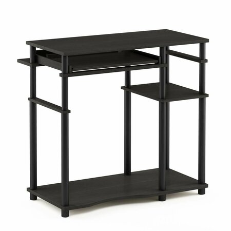 FURINNO 17097EX-BK Abbott Computer Desk with Bookshelf, Espresso & Black 17097EX/BK